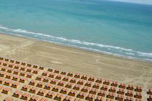 This aerial picture shows a beach on the