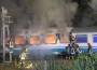 treno in fiamme