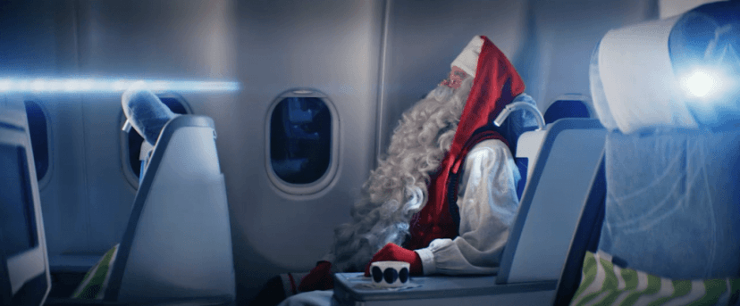 Still image from Finnair´s Santa Claus video