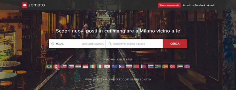 Zomato: guida i migliori ristoranti e caffè a Roma e Milano