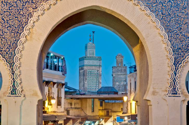 Bab Bou Jeloud gate at Fez, Morocco