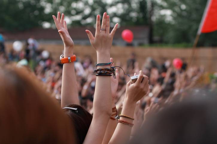 hands waving on the music festival