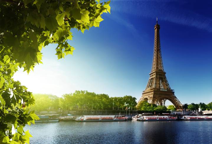 Seine in Paris with Eiffel tower