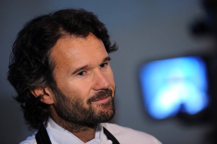 Italian chef Carlo Cracco  looks on during an interview at the "Fooding" event in Milan on October 15, 2010.  AFP PHOTO / GIUSEPPE CACACE (Photo credit should read GIUSEPPE CACACE/AFP/Getty Images)
