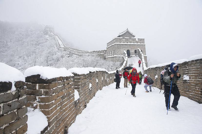 Neve sulla Grande Muraglia cinese (Lintao Zhang/Getty Images)