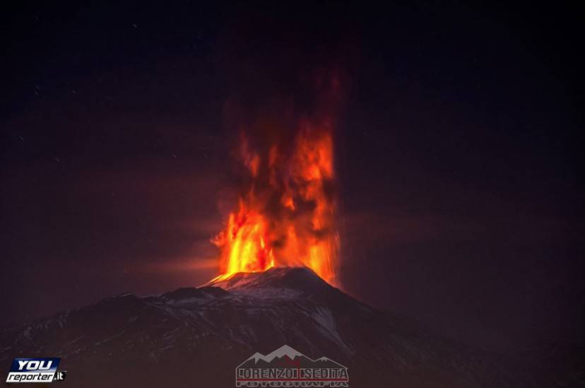 Etna, eruzione 3 dicembre 2015 (Foto YouReporter.it)