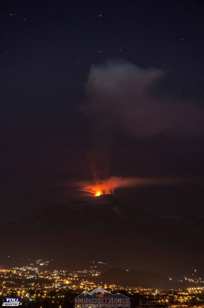 Etna, eruzione 3 dicembre 2015 (Foto YouReporter.it)