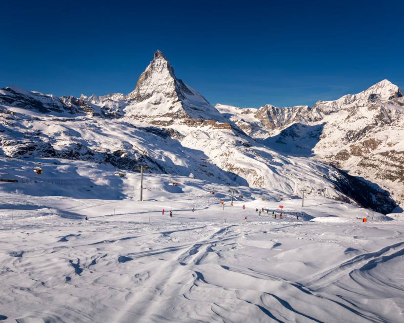 Piste da sci sul versante svizzero del Cervino (Thinkstock)