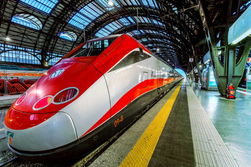 Frecciarossa on Milan Central Station.