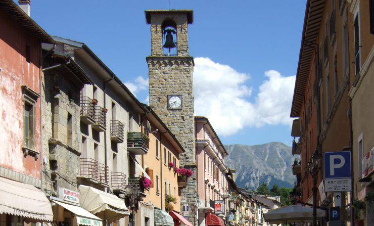 Amatrice, Rieti, il Corso, prima del terremoto (Mario1952, CC BY-SA 3.0, Wikipedia)