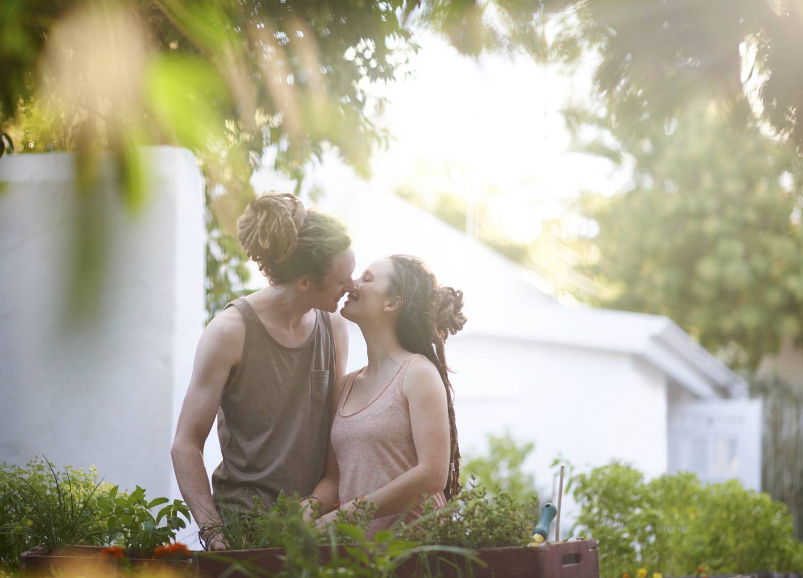 Shot of a happy young couple enjoying a day of gardening