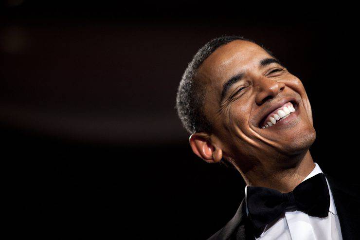 WASHINGTON - OCTOBER 29:  U.S. President Barack Obama smiles while speaking during the 36th annual National Italian American Foundation Gala October 29, 2011 in Washington, DC.  President Barack Obama delivered the keynote address at the awards gala which is part of a two-day convention for the organization.  (Photo by Brendan Smialowski/Getty Images)