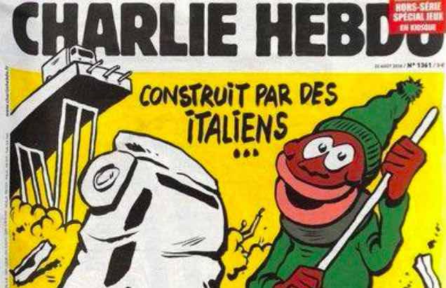 Charlie Hebdo insulta l'Italia sulla tragedia di Genova