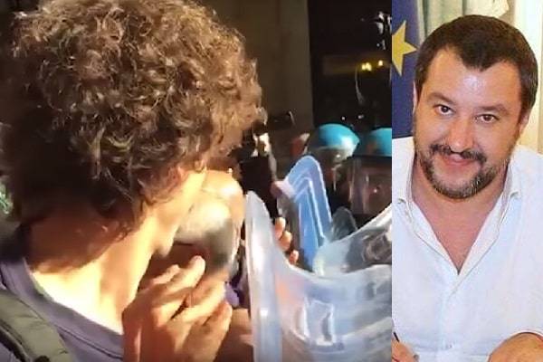 Matteo Salvini studente manganellato