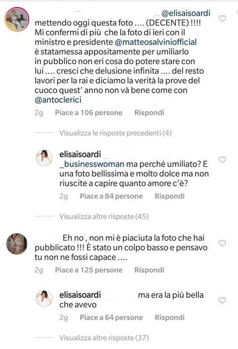 Elisa-Isoardi-foto-Instagram-commenti pro salvini
