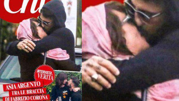 Fabrizio Corona bacia Asia Argento