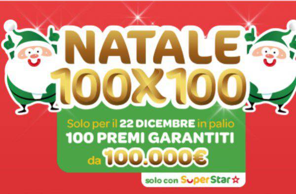 Concorso Lotto Superanlotto 100x100 22 dicembre 2018