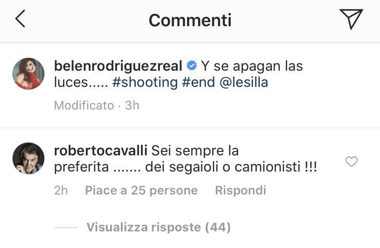 Roberto Cavalli attacca Belen