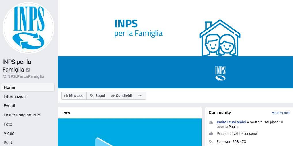 Inps per la famiglia