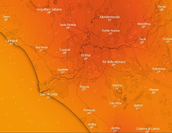 meteo roma 19 luglio