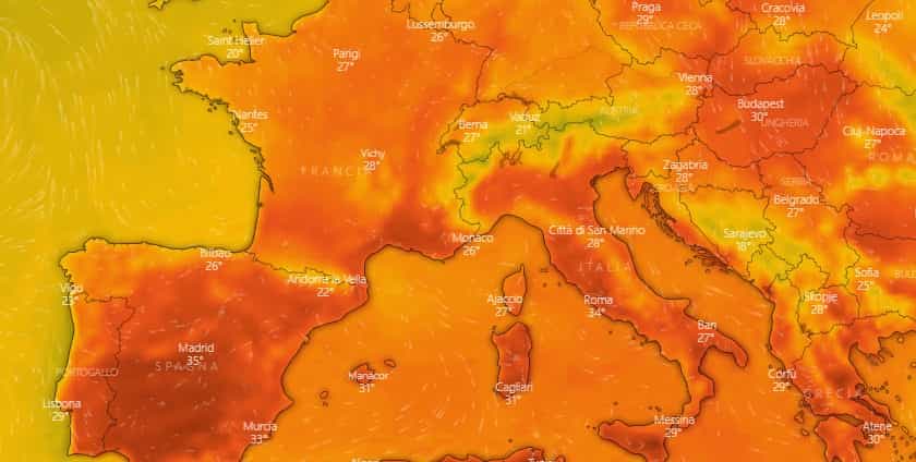 caldo luglio europa