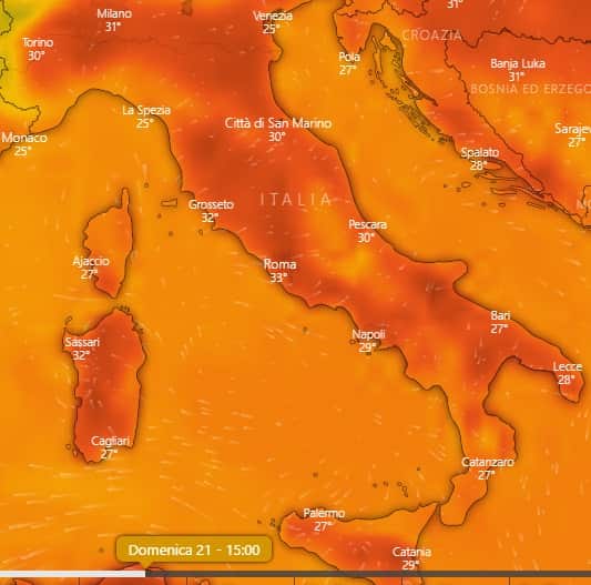 temperature weekend italia 