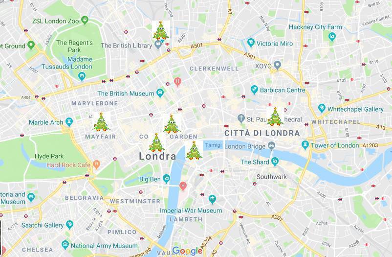 alberi di natale londra 