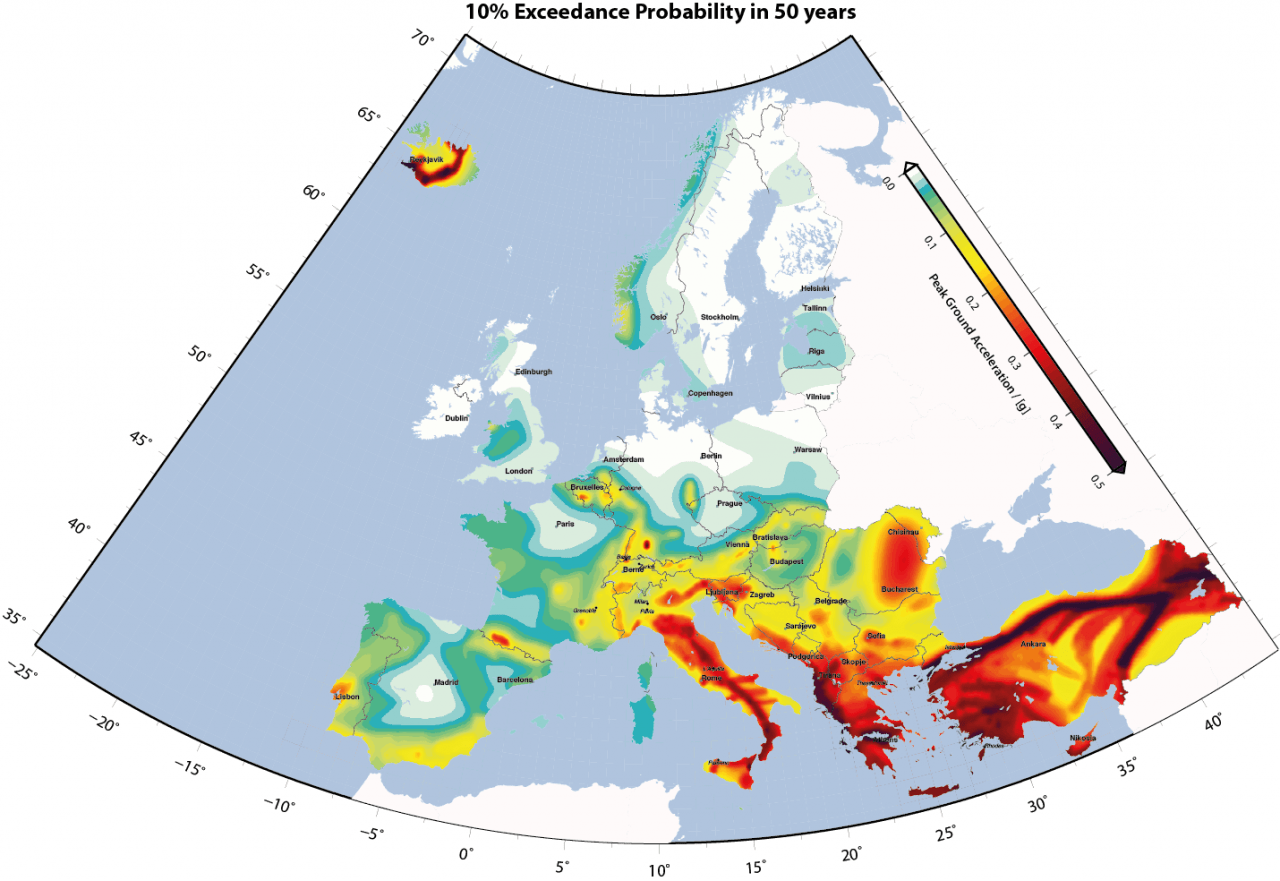 mappa terremoto europa