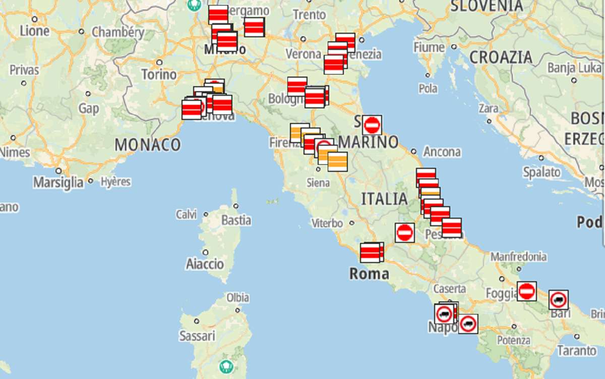 Traffico autostrade weekend