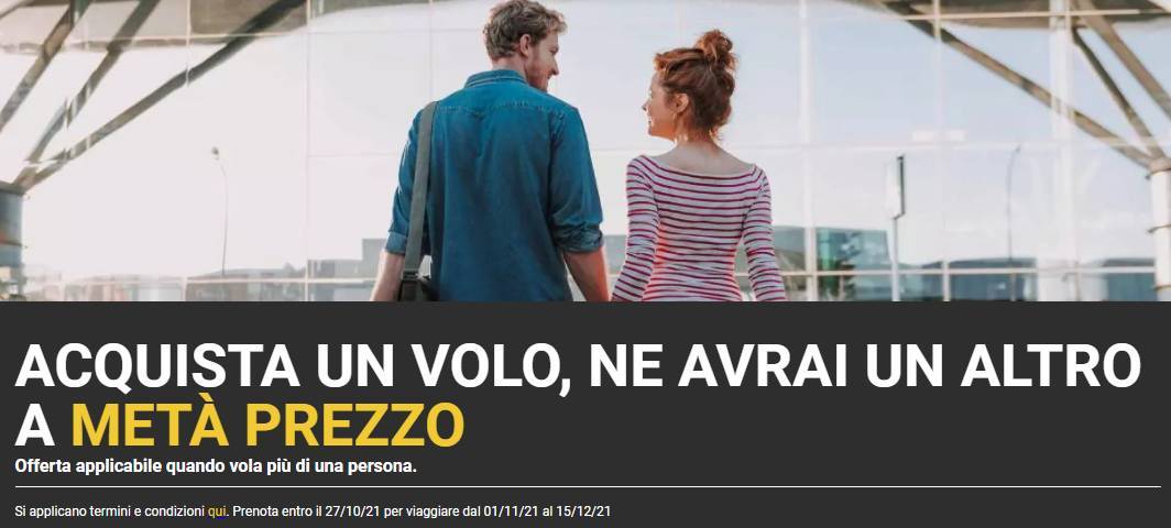 Ryanair, offerte metà prezzo