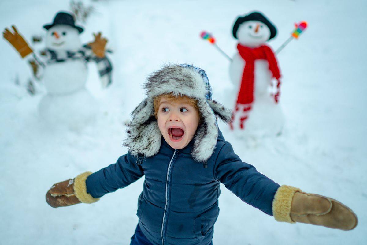 Parco giochi ghiacciato, Minnesota Minnesota, Stillwater: labirinto e parco giochi nella neve