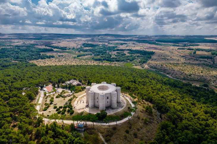 Castel del Monte dall'alto