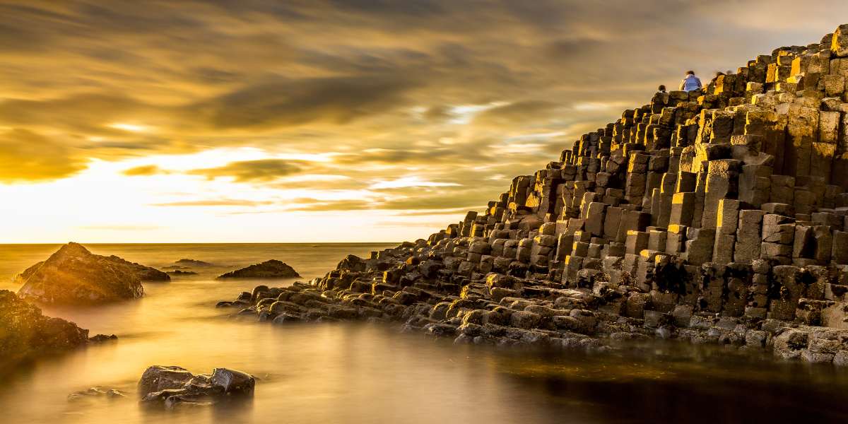 Giant's Causeway vista al tramonto