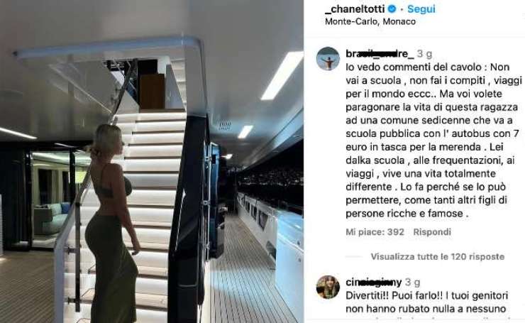 Chanel Totti sui social