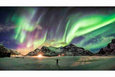 Immagine dell'Aurora Boreale vista in Islanda