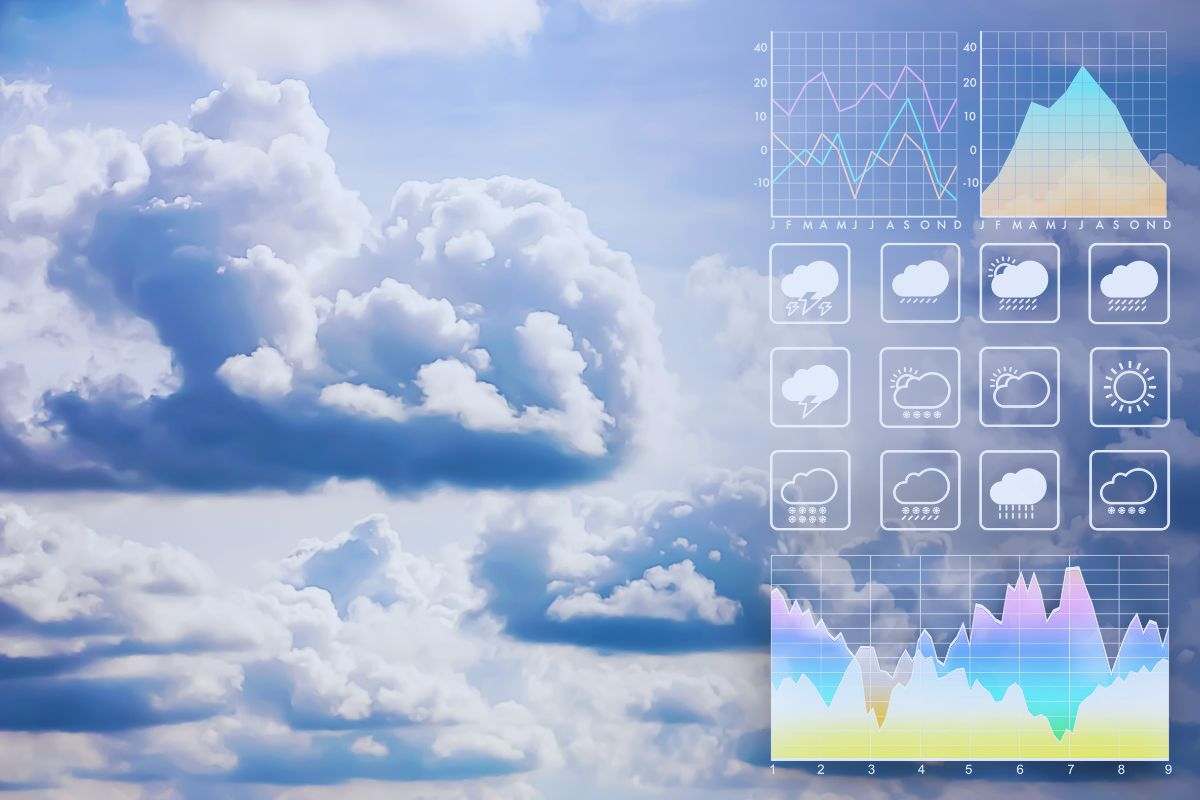Nuvole e infografica condizioni meteo