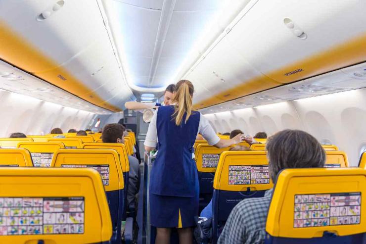 A bordo dell'aereo