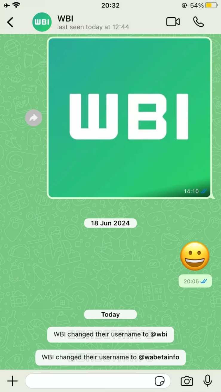 Chat WABetainfo che mostra il cambio di username