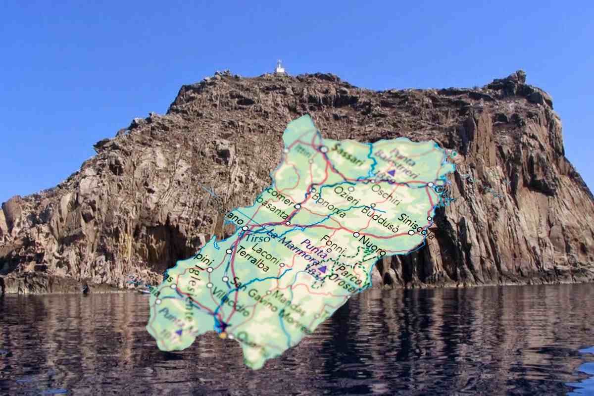 isola e mappa sardegna