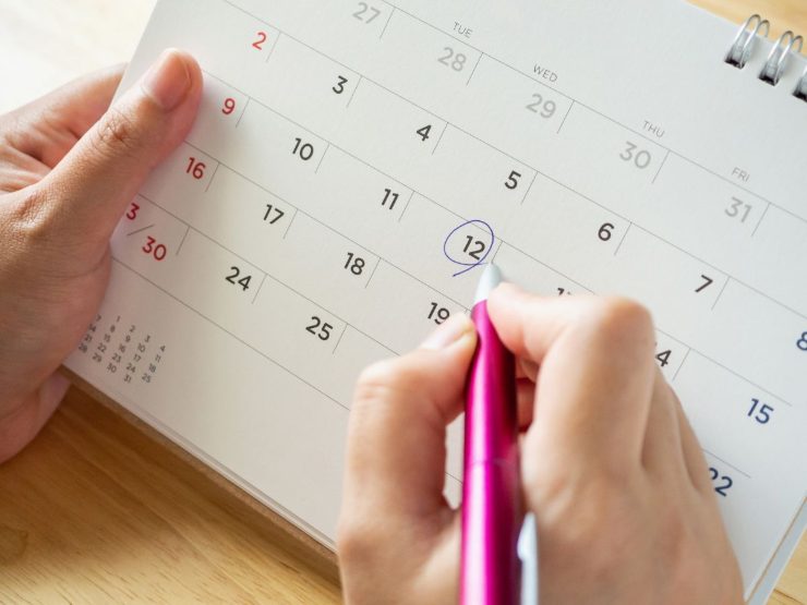 persona segnata data nel calendario 