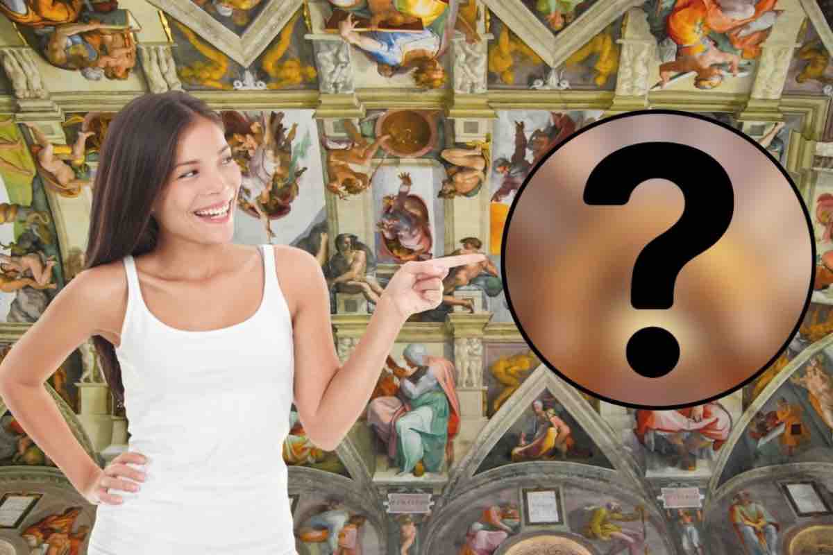 Cappella Sistina, donna in primo piano e punto interrogativo