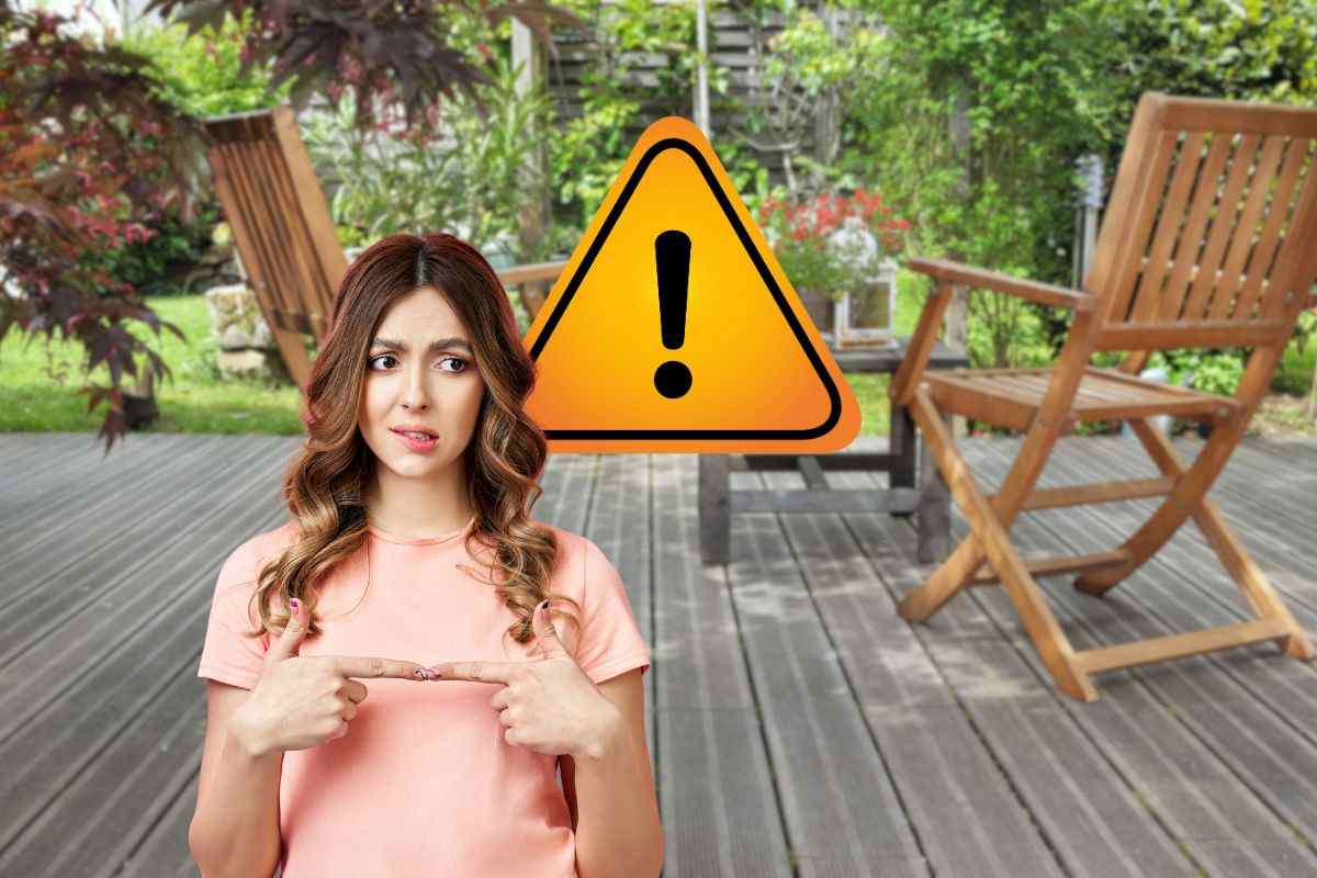 donna preoccupata, pericolo sul terrazzo