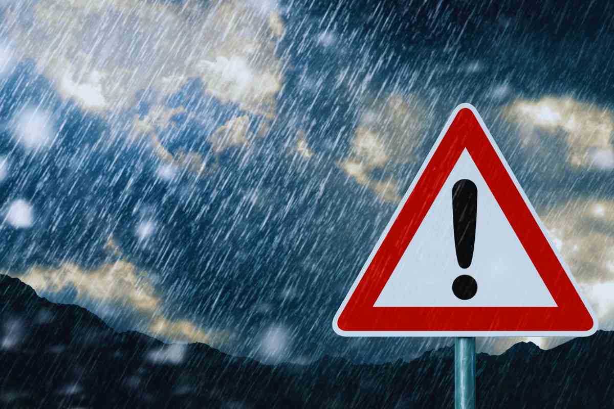 Segnale di allerta e pioggia abbondante