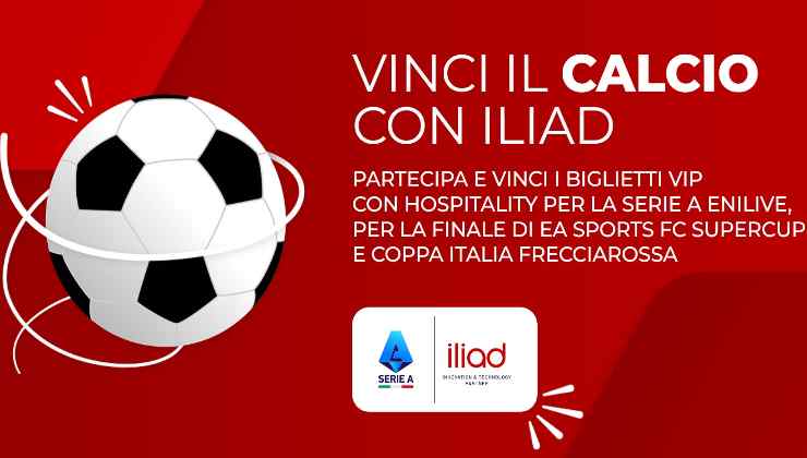 Locandina concorso "Vinci il calcio con Iliad"