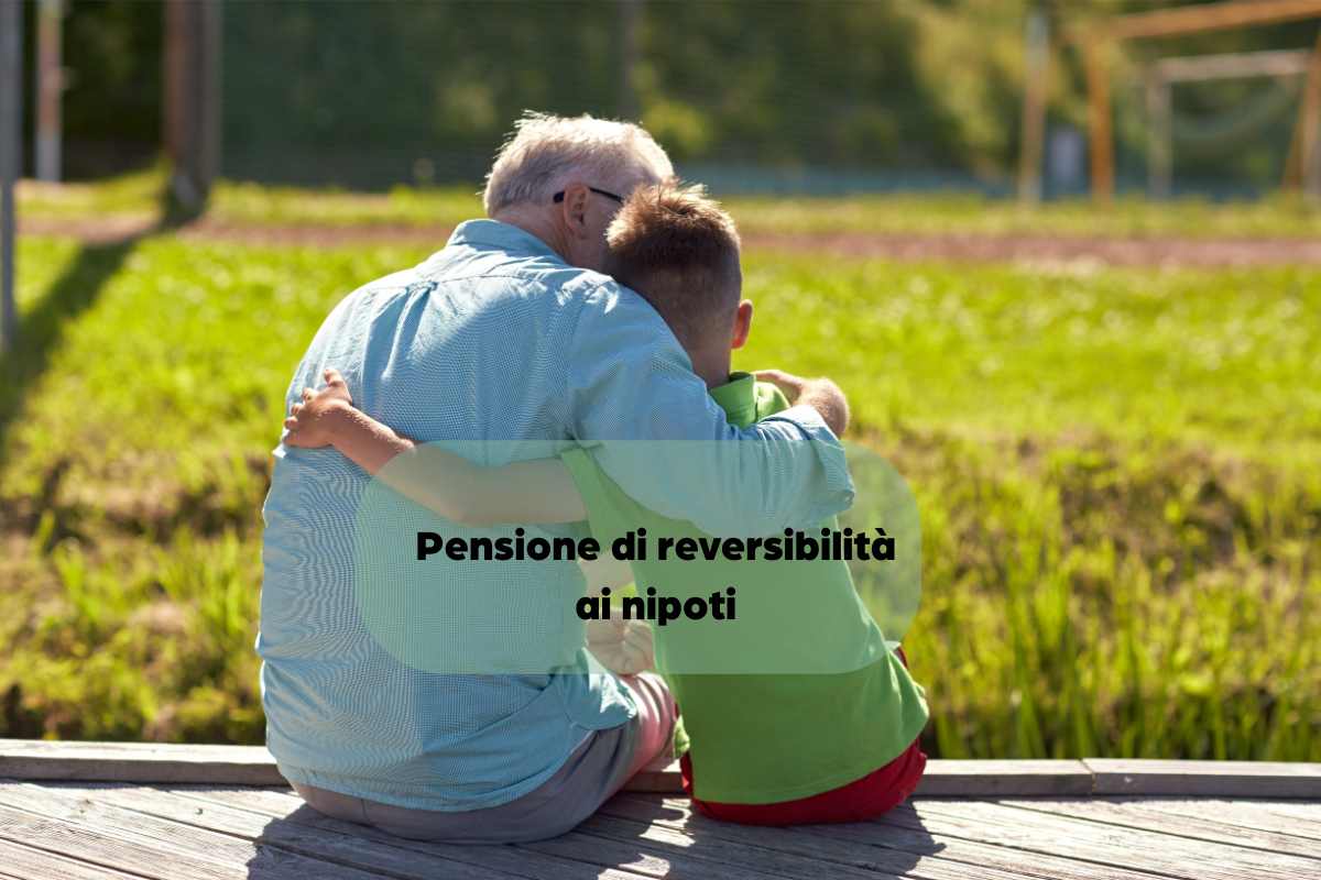 Nonno con nipote e scritta 