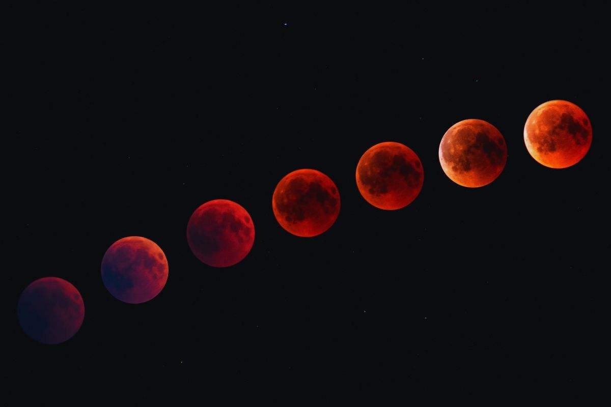 Tutte le fasi dell'eclissi lunare