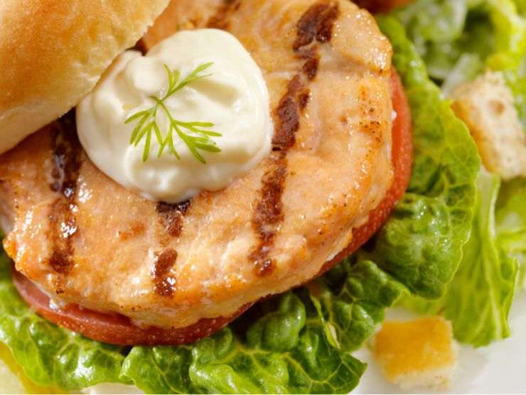 panino con hamburger di pesce