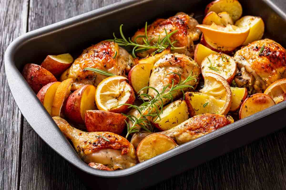 teglia di pollo al forno con patate