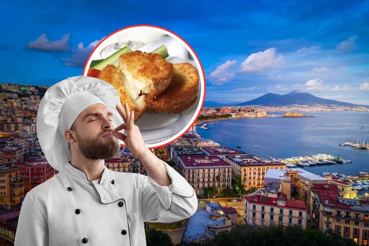 Panoramica di Napoli cuoco e mozzarella in carrozza