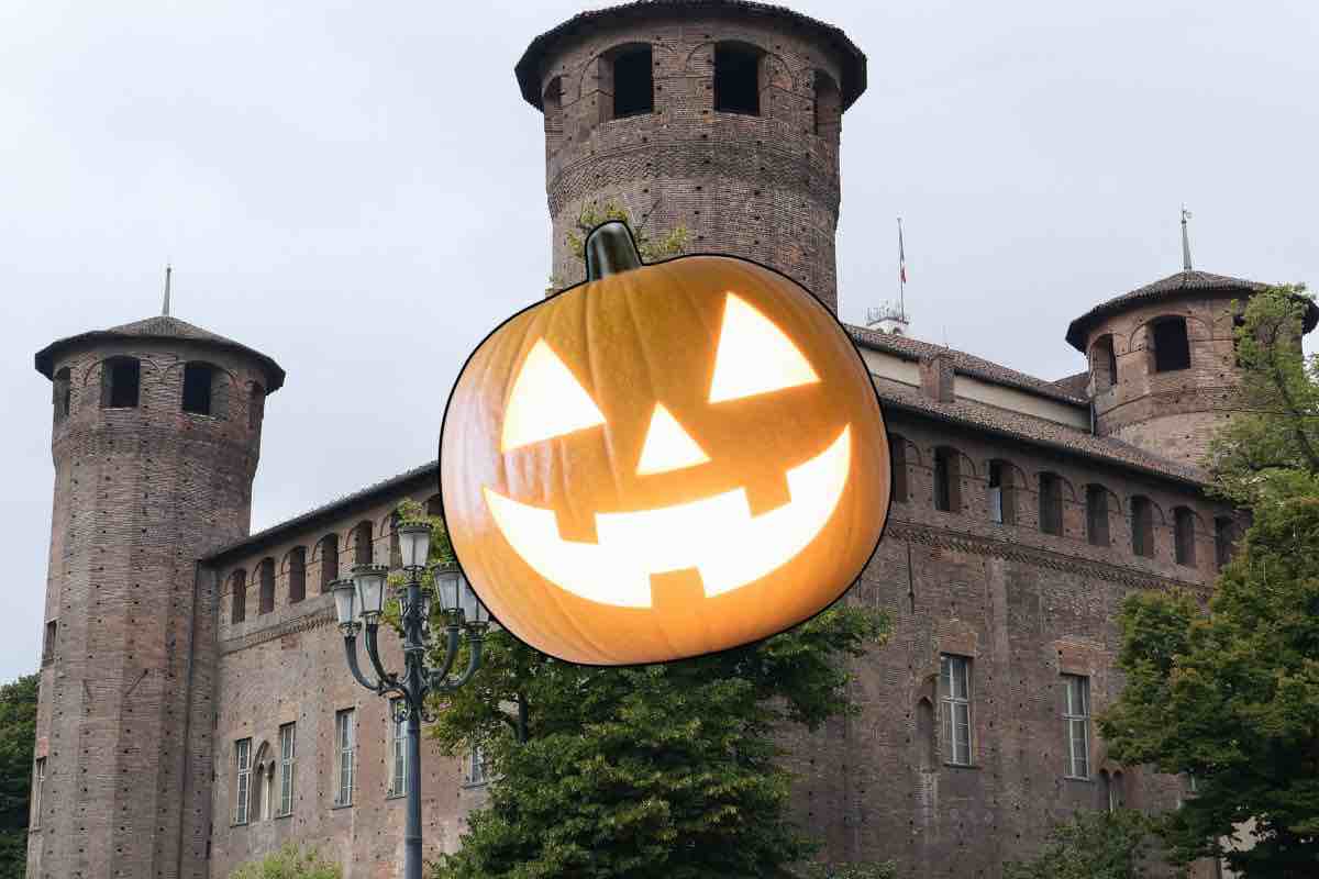 Castello e zucca di Halloween